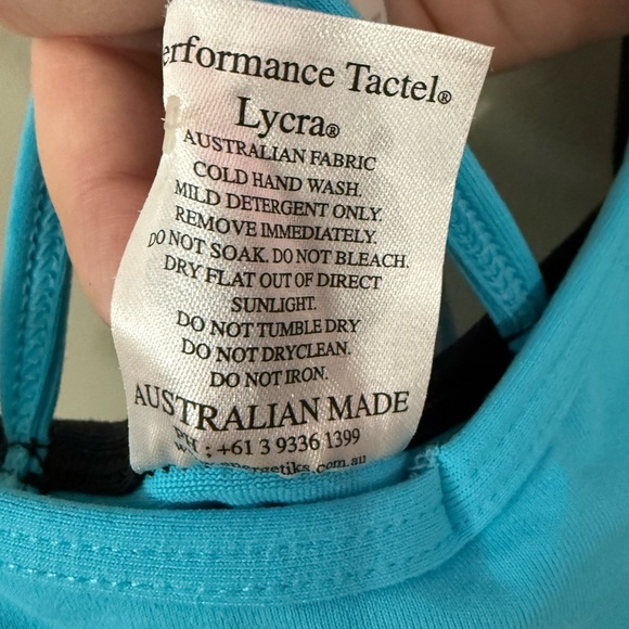 Energetiks Leotard Romper Size Large Black Blue Dance Gymnastics Activewear - Picture 4 of 4